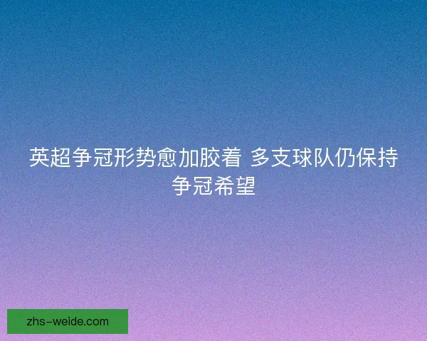 英超争冠形势愈加胶着 多支球队仍保持争冠希望